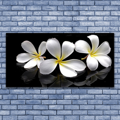 Canvas print Flowers floral white black