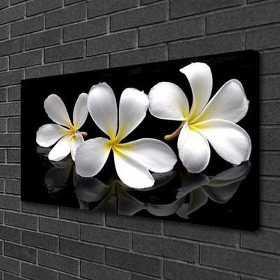 Canvas print Flowers floral white black