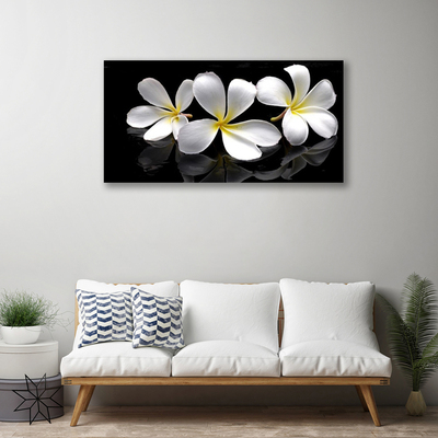 Canvas print Flowers floral white black