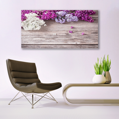 Canvas print Flowers floral white pink brown