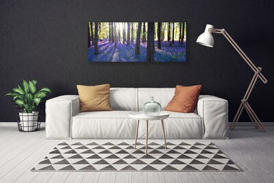 Canvas print Forest nature brown purple