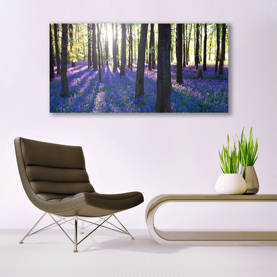 Canvas print Forest nature brown purple