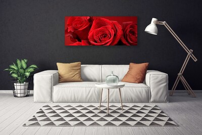 Canvas print Roses floral red