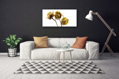 Canvas print Flowers floral green brown