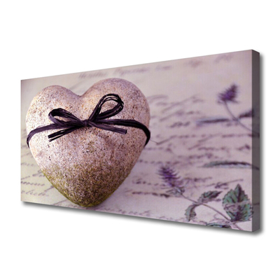 Canvas print Heart art grey gold