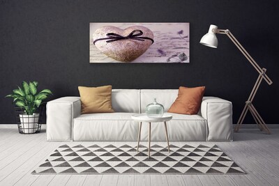 Canvas print Heart art grey gold