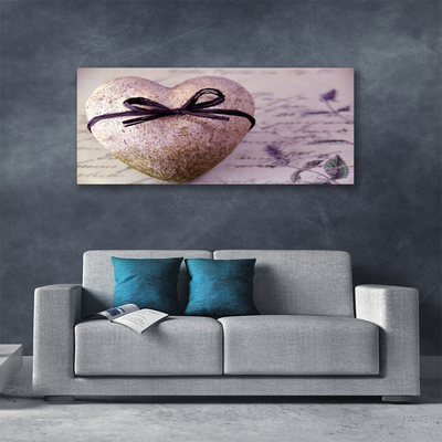 Canvas print Heart art grey gold