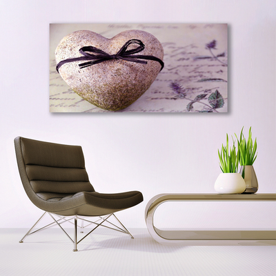 Canvas print Heart art grey gold