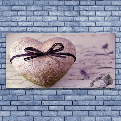 Canvas print Heart art grey gold