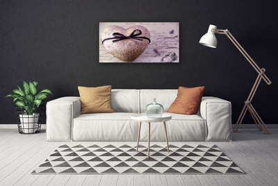 Canvas print Heart art grey gold