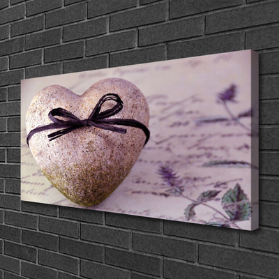 Canvas print Heart art grey gold