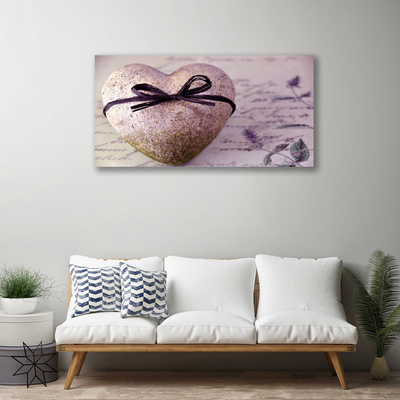 Canvas print Heart art grey gold