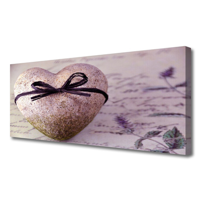 Canvas print Heart art grey gold