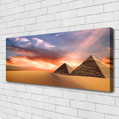 Canvas print Desert pyramids architecture yellow