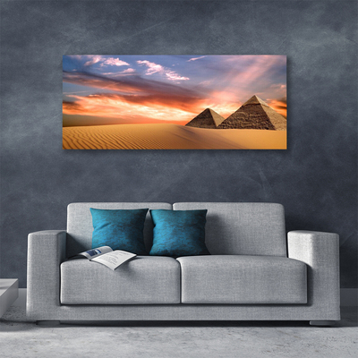 Canvas print Desert pyramids architecture yellow