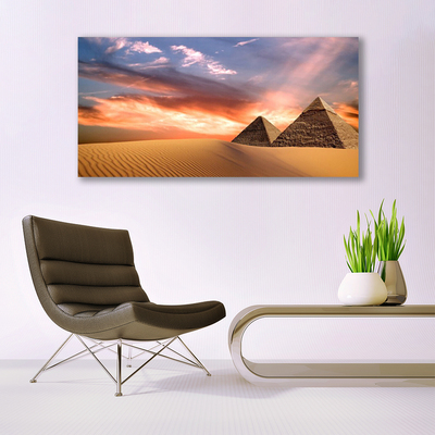 Canvas print Desert pyramids architecture yellow