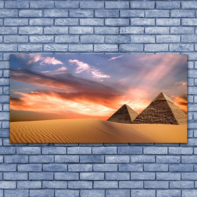 Canvas print Desert pyramids architecture yellow