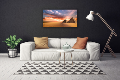 Canvas print Desert pyramids architecture yellow