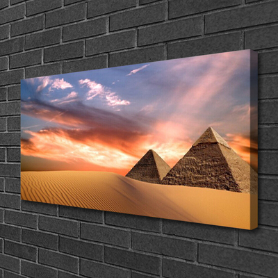 Canvas print Desert pyramids architecture yellow