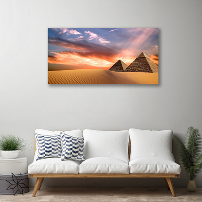 Canvas print Desert pyramids architecture yellow