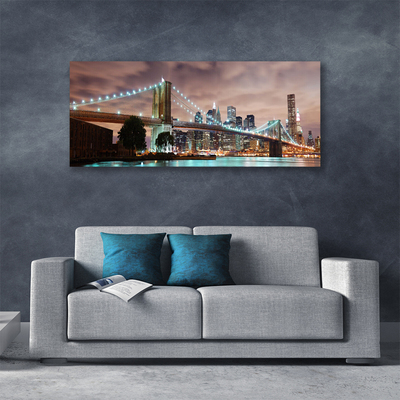 Canvas print Bridge city architecture brown grey