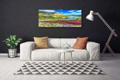 Canvas print Mountain bay meadow nature multi