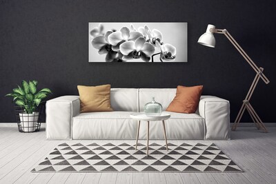 Canvas print Flowers floral grey