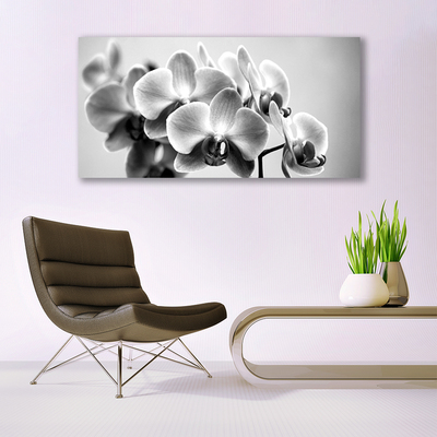 Canvas print Flowers floral grey