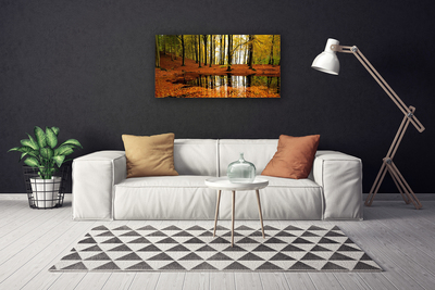 Canvas print Forest nature orange brown green