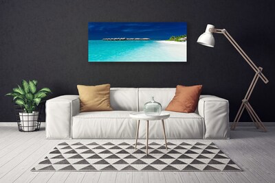 Canvas print Sea beach landscape blue white