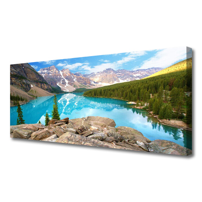 Canvas print Mountains seewald nature grey blue green