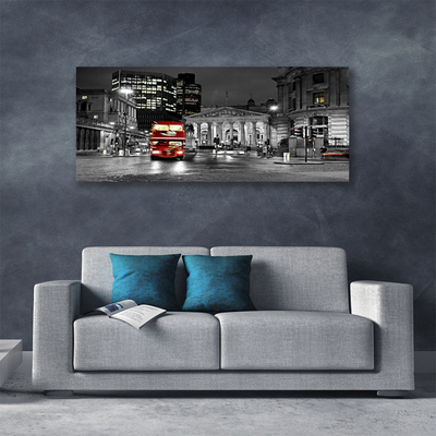 Canvas print City houses red grey
