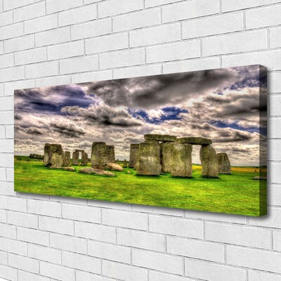 Canvas print Stones landscape grey green