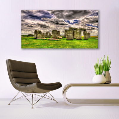 Canvas print Stones landscape grey green