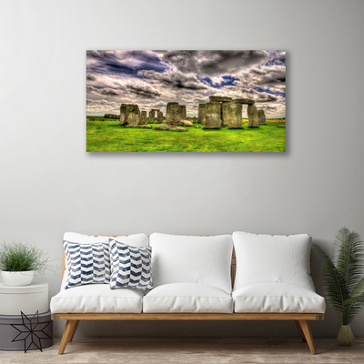 Canvas print Stones landscape grey green