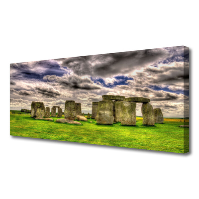 Canvas print Stones landscape grey green