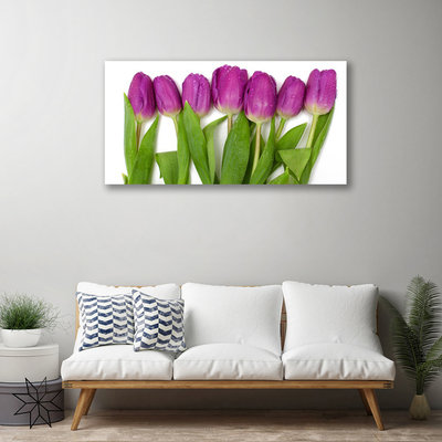 Canvas print Tulips floral red green