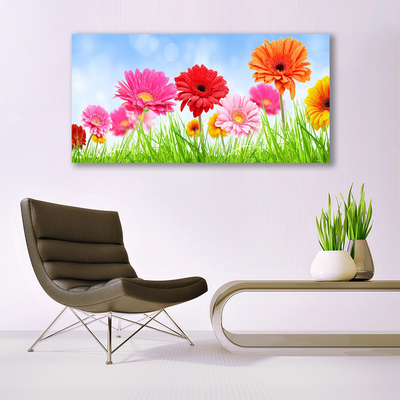 Canvas print Flowers grass floral multi