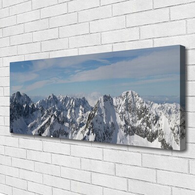 Canvas print Mountains landscape grey white