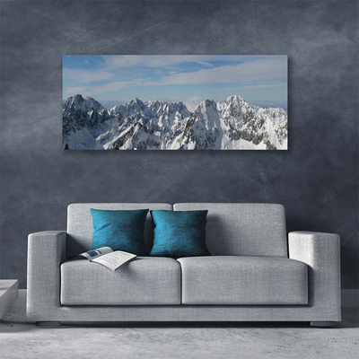 Canvas print Mountains landscape grey white