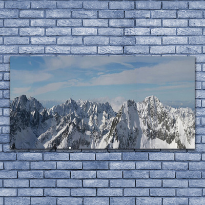 Canvas print Mountains landscape grey white