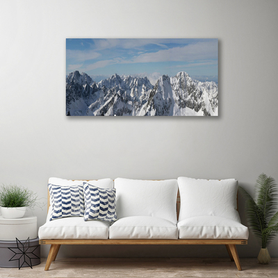 Canvas print Mountains landscape grey white