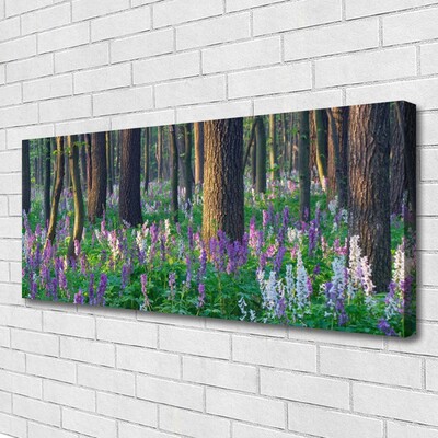 Canvas print Forest nature brown purple green