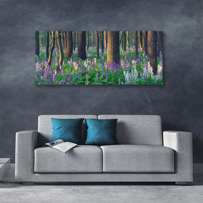 Canvas print Forest nature brown purple green