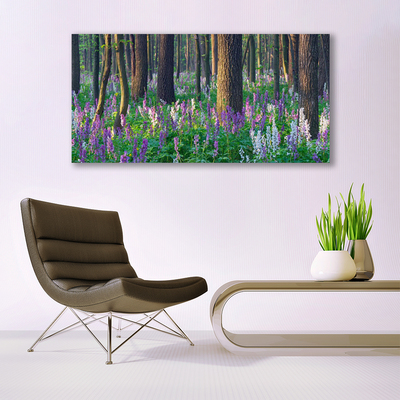 Canvas print Forest nature brown purple green