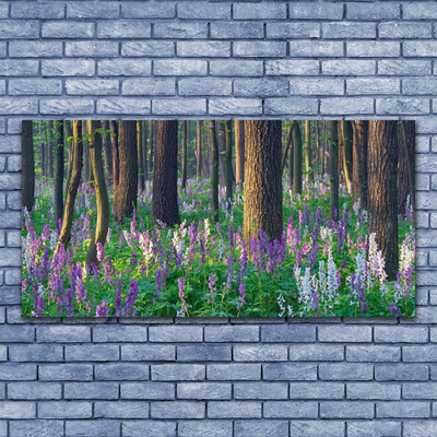 Canvas print Forest nature brown purple green