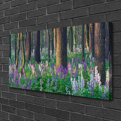 Canvas print Forest nature brown purple green