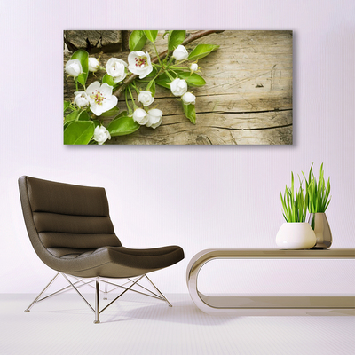 Canvas print Flowers floral white green