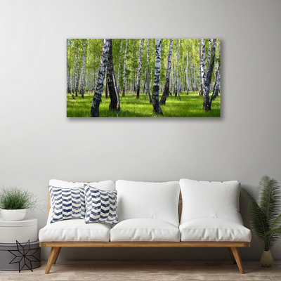 Canvas print Forest nature black white green