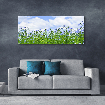 Canvas print Flowers nature purple green